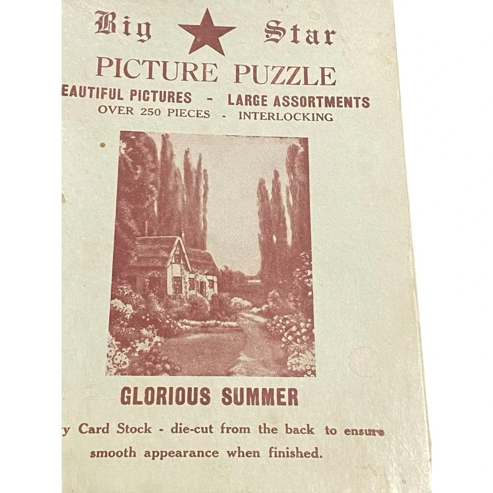 Vintage Big Star Glorious Summer No 1010 Picture Puzzle 250 Pc USA